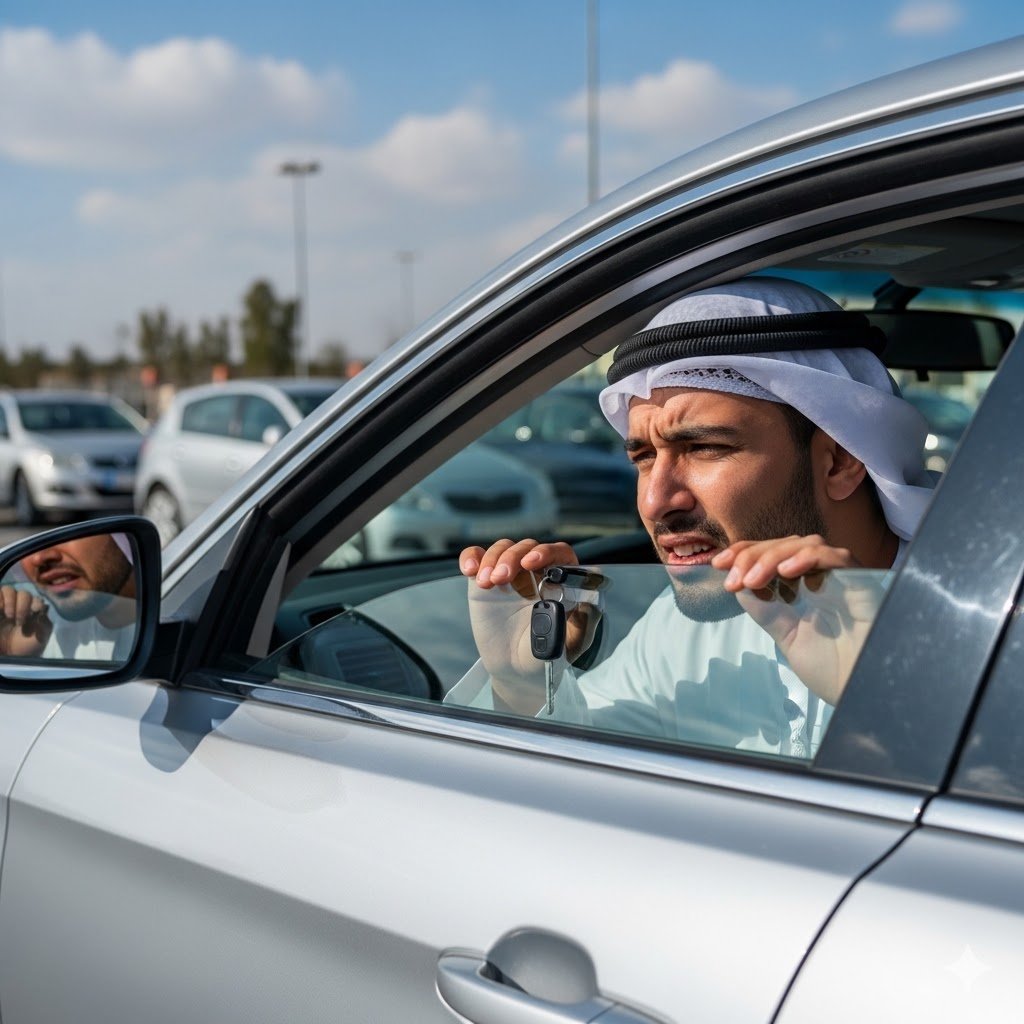 نسيان المفتاح داخل السيارة
